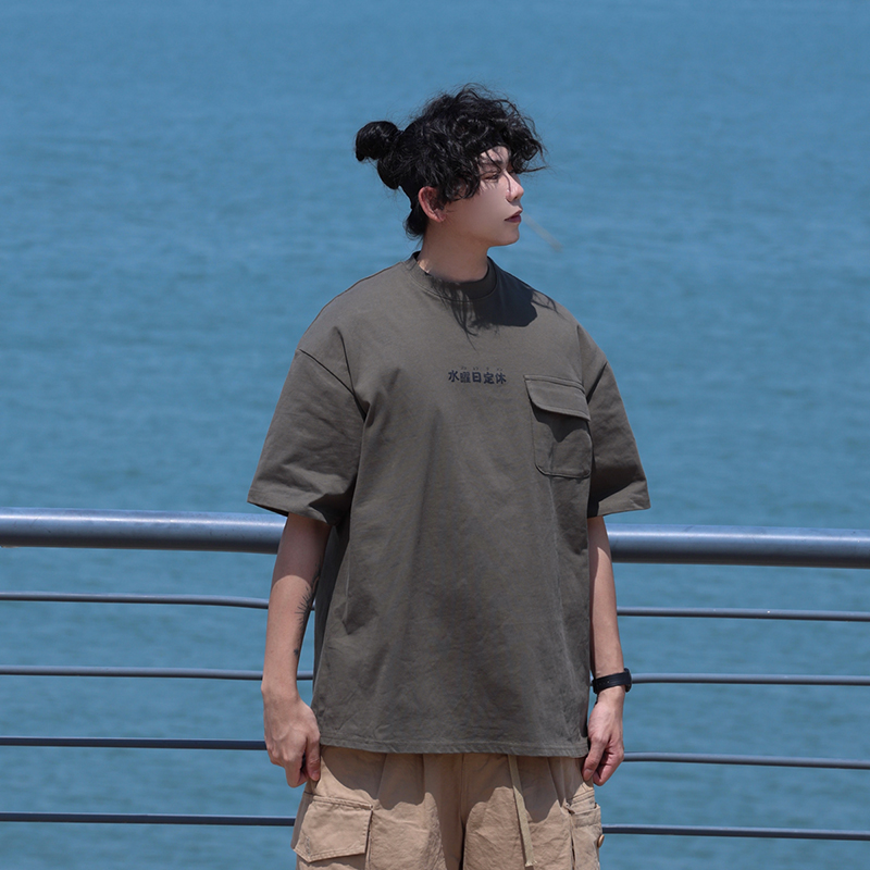 Japanese-Style Round Neck Printed Short Sleeve T-Shirt for Men - Casual 2025 Summer Couple Tee, Y2K Fashion Japanese-Style Round Neck Printed Short Sleeve T-Shirt for Men - Casual 2025 Summer Couple Tee, Y2K Fashion