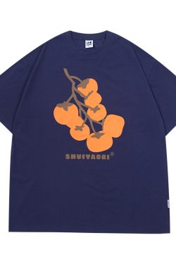 Japanese-Style Short-Sleeve T-Shirt for Men and Women - Casual Heavyweight Couple Top, Trendy Kaki Kaki Ruyi Design