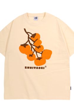 Japanese-Style Short-Sleeve T-Shirt for Men and Women - Casual Heavyweight Couple Top, Trendy Kaki Kaki Ruyi Design