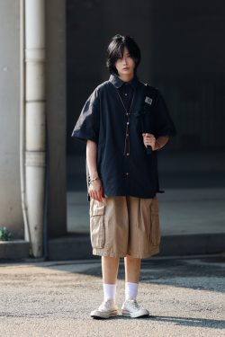 Japanese-Style Spliced Pocket Short Sleeve Shirt for Men - Casual Versatile Summer T-Shirt in Trendy Streetwear Style