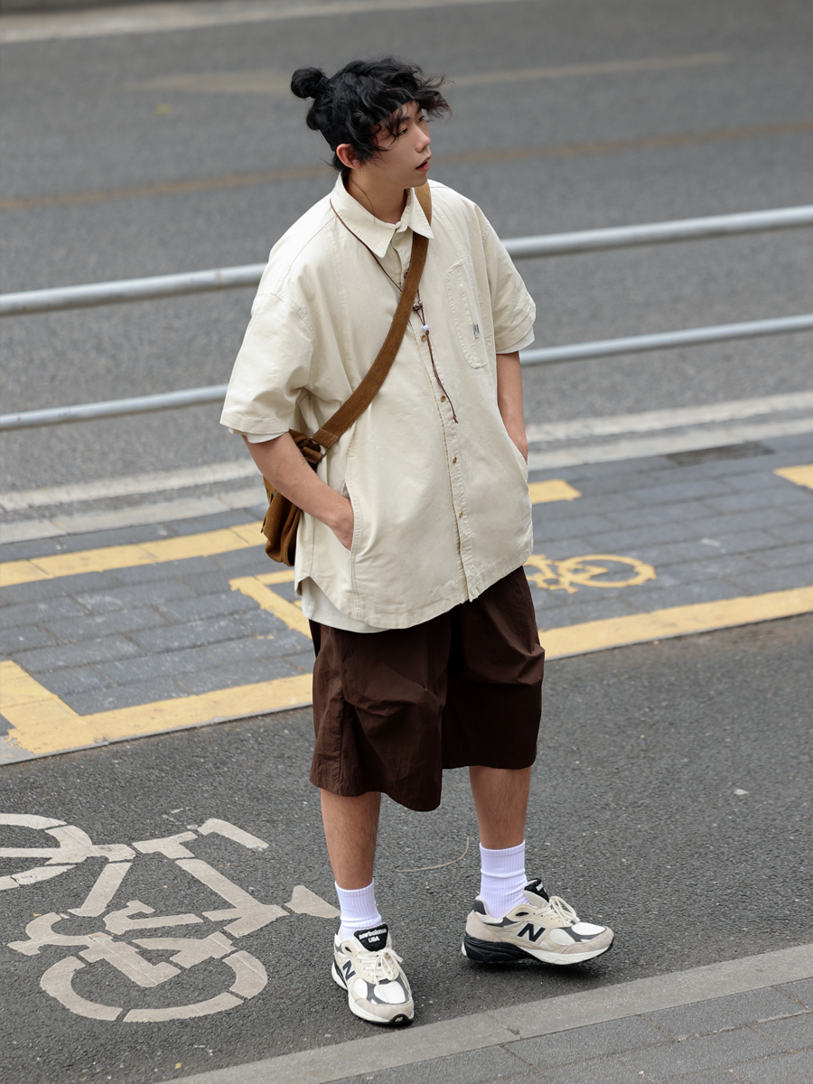 Japanese-Style Spliced Pocket Short Sleeve Shirt for Men - Casual Versatile Summer T-Shirt in Trendy Streetwear Style Japanese-Style Spliced Pocket Short Sleeve Shirt for Men - Casual Versatile Summer T-Shirt in Trendy Streetwear Style