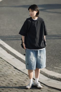 Japanese-Style Summer Solid Color Short Sleeve T-Shirt for Men - Casual Trendy 2025 Model, Versatile Fashion Essential