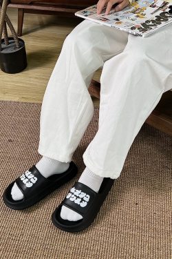 Japanese-Style Thick-Soled Sandals for Men and Women, Soft Indoor Slippers with Non-Slip Sole for Bathroom, Cloud-Like Comfort