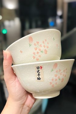 Japanese-Style Underglaze Ceramic Rice Bowl, 5-Inch Aesthetic Dining Bowl for High-End Home Use
