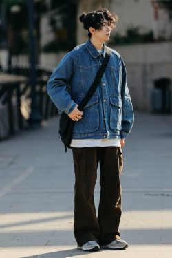 Japanese-Style Vintage Loose Casual Pants for Men - Wide-Leg Straight Work Trousers - Trendy Y2K Fashion