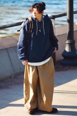 Japanese-Style Wide-Leg Pants for Men - Retro Autumn Loose Fit, Versatile Work Pants, Trendy Casual Fashion