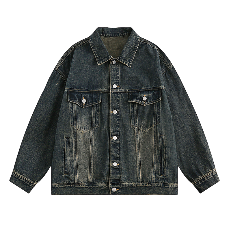 Japanese-Style Women's Hooded Denim Jacket - Loose Casual Spring Autumn Outerwear for Couples, Unisex Fashionable Layering Piece Japanese-Style Women's Hooded Denim Jacket - Loose Casual Spring Autumn Outerwear for Couples, Unisex Fashionable Layering Piece