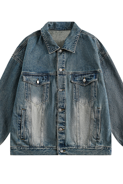 Japanese-Style Women's Hooded Denim Jacket - Loose Casual Spring Autumn Outerwear for Couples, Unisex Fashionable Layering Piece