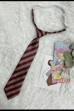 JK Uniform Pudding Bear Set - Plaid Skirt, DK Striped Tie, Decorative Bow Tie, Japanese Style, Cute Girls' College Outfit
