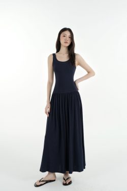 Knitted Elastic Strap Dress - Long Skirt, Boho Chic Style, Perfect for Summer, Casual and Elegant Fashion