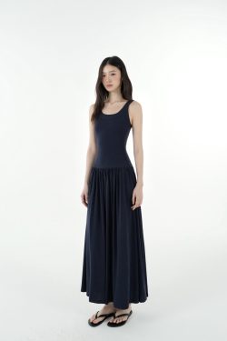Knitted Elastic Strap Dress - Long Skirt, Boho Chic Style, Perfect for Summer, Casual and Elegant Fashion