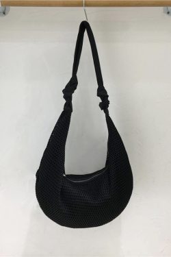 Knot Strap Shoulder Bag - Spring/Summer 2025 Fashion Underarm Hollow Nylon Mesh Dumpling Bag - Trendy Y2K Style