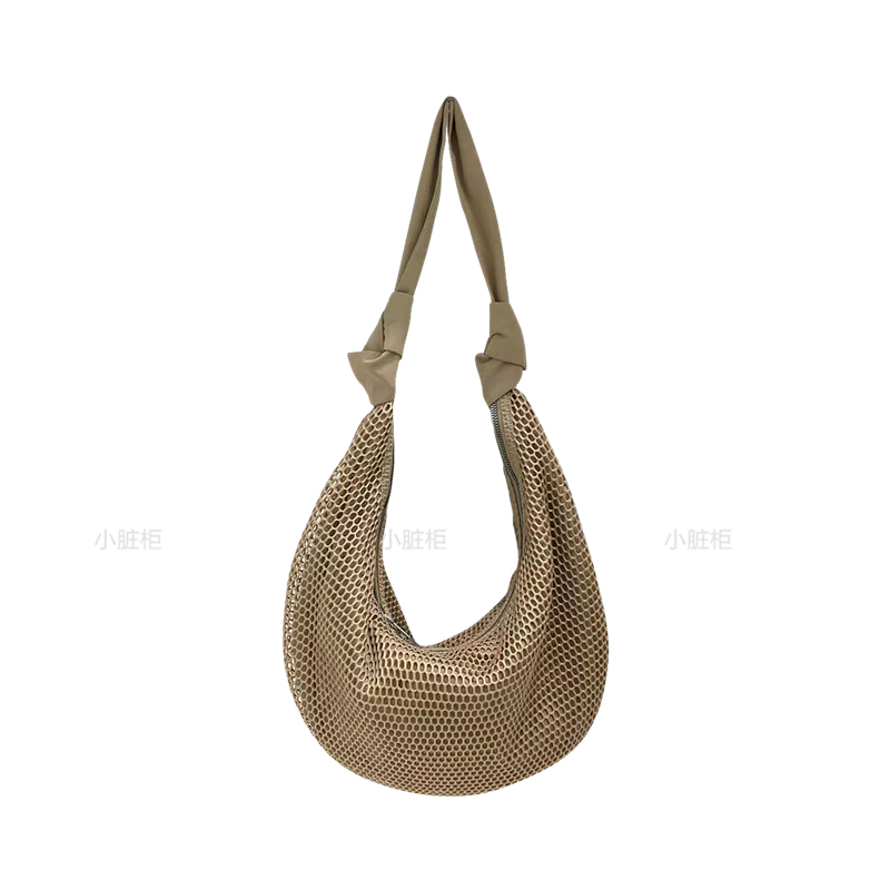Knot Strap Shoulder Bag - Spring/Summer 2025 Fashion Underarm Hollow Nylon Mesh Dumpling Bag - Trendy Y2K Style Knot Strap Shoulder Bag - Spring/Summer 2025 Fashion Underarm Hollow Nylon Mesh Dumpling Bag - Trendy Y2K Style