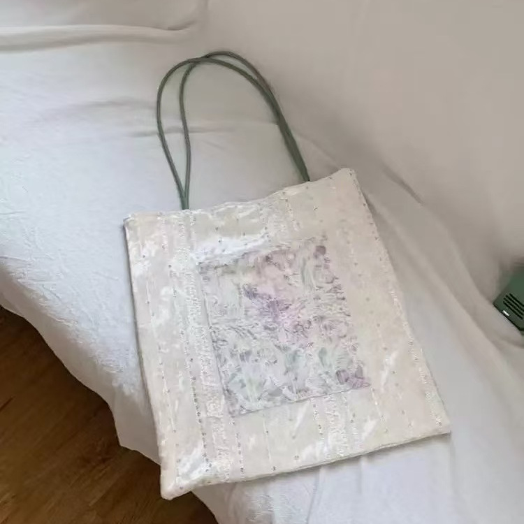 Korean High-End Casual Paradise Patchwork Velvet Canvas Shoulder Bag - Stylish Underarm Tote for Effortless Everyday Fashion Korean High-End Casual Paradise Patchwork Velvet Canvas Shoulder Bag - Stylish Underarm Tote for Effortless Everyday Fashion