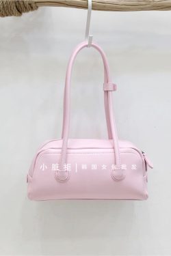 Korean Retro Bowling Bag - 2024 Spring Handheld Shoulder Underarm Boston Bag for Fashionable Niche Style