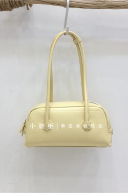 Korean Retro Bowling Bag - 2024 Spring Handheld Shoulder Underarm Boston Bag for Fashionable Niche Style