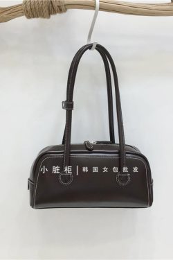Korean Retro Bowling Bag - 2024 Spring Handheld Shoulder Underarm Boston Bag for Fashionable Niche Style