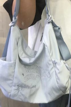 Korean Style 2025 Summer Sweet Underarm Tote Bag with Lettering, Large Capacity Versatile Shoulder Handbag for Everyday Use