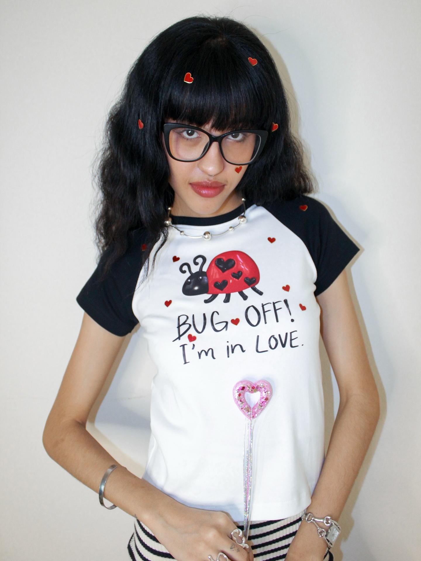 Korean Style Beetle Cartoon Print Color-Blocking Short-Sleeve Slim-Fit High-Stretch Cotton T-Shirt for Trendy Casual Wear Korean Style Beetle Cartoon Print Color-Blocking Short-Sleeve Slim-Fit High-Stretch Cotton T-Shirt for Trendy Casual Wear