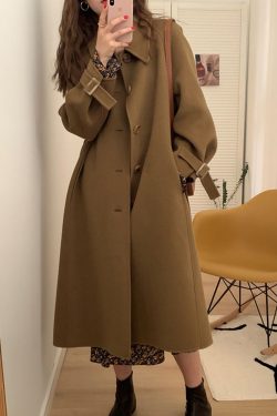 Korean Style Black Double-Sided Cashmere Coat for Women, Chic Woolen Outerwear for Autumn Winter 2024, Perfect for Petite Sizes