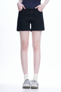 Korean Style Black High-Waisted Ultra-Short Denim Shorts for Women - Slimming Summer Elastic Rolled-Edge Hot Pants