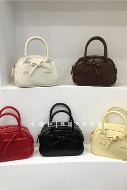 Korean Style Bowknot Handheld Bowling Bag - Small Crossbody Shoulder Bag for Spring 2025 Fashion