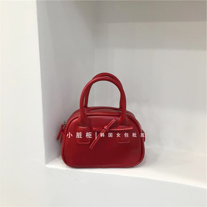 Korean Style Bowknot Handheld Bowling Bag - Small Crossbody Shoulder Bag for Spring 2025 Fashion Korean Style Bowknot Handheld Bowling Bag - Small Crossbody Shoulder Bag for Spring 2025 Fashion