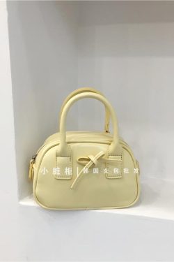Korean Style Bowknot Handheld Bowling Bag - Small Crossbody Shoulder Bag for Spring 2025 Fashion
