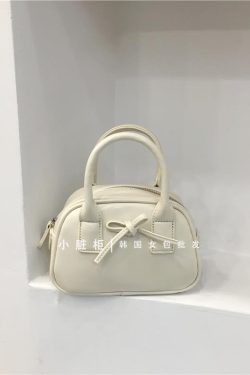 Korean Style Bowknot Handheld Bowling Bag - Small Crossbody Shoulder Bag for Spring 2025 Fashion