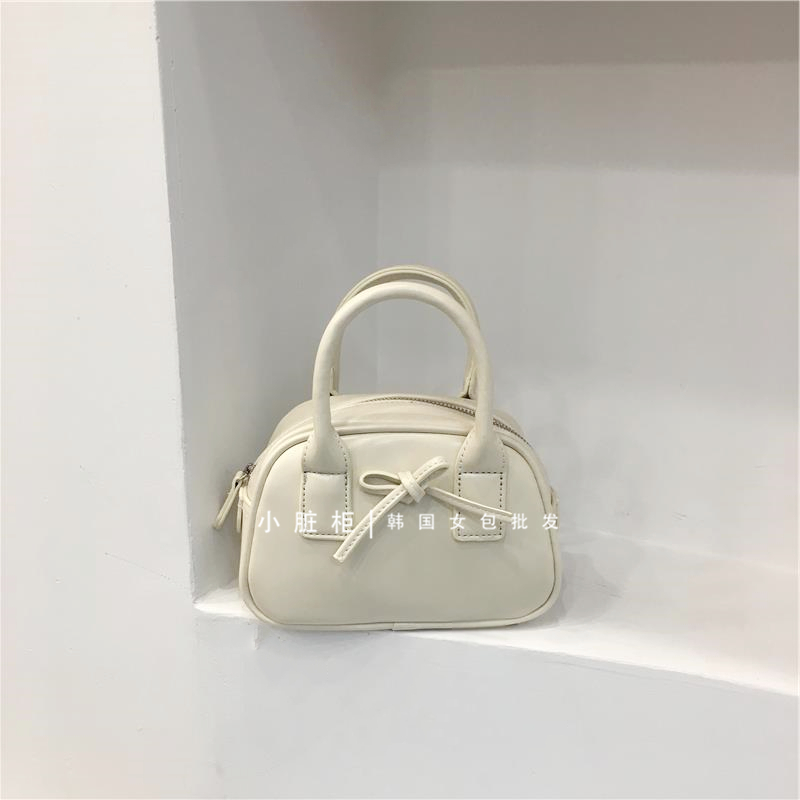 Korean Style Bowknot Handheld Bowling Bag - Small Crossbody Shoulder Bag for Spring 2025 Fashion Korean Style Bowknot Handheld Bowling Bag - Small Crossbody Shoulder Bag for Spring 2025 Fashion