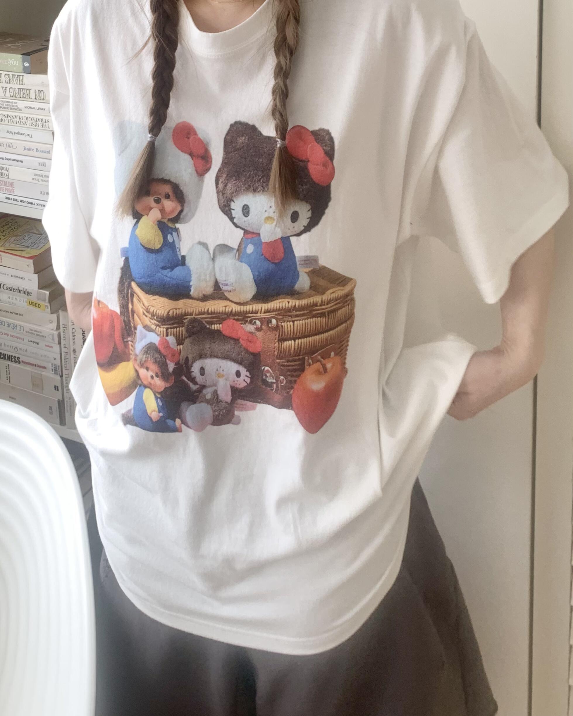 Korean Style Casual Kitty Princess Cartoon Print Loose Cotton Short Sleeve T-Shirt - Versatile Comfort Top Korean Style Casual Kitty Princess Cartoon Print Loose Cotton Short Sleeve T-Shirt - Versatile Comfort Top