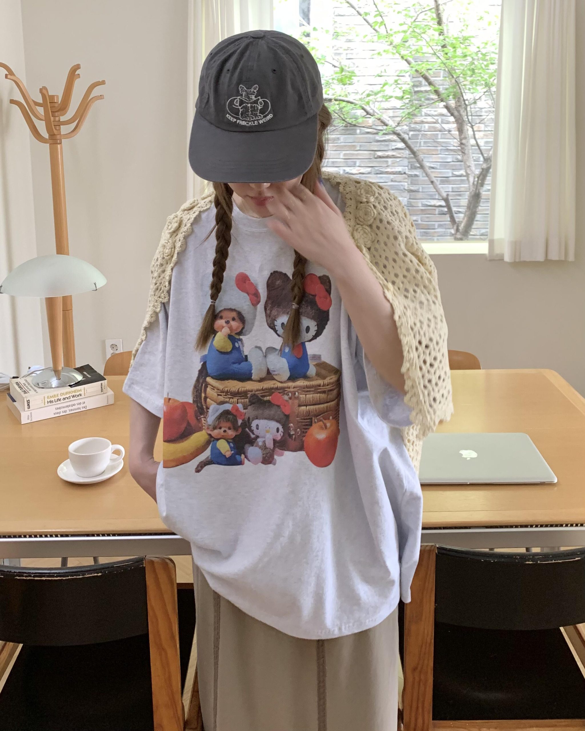 Korean Style Casual Kitty Princess Cartoon Print Loose Cotton Short Sleeve T-Shirt - Versatile Comfort Top Korean Style Casual Kitty Princess Cartoon Print Loose Cotton Short Sleeve T-Shirt - Versatile Comfort Top