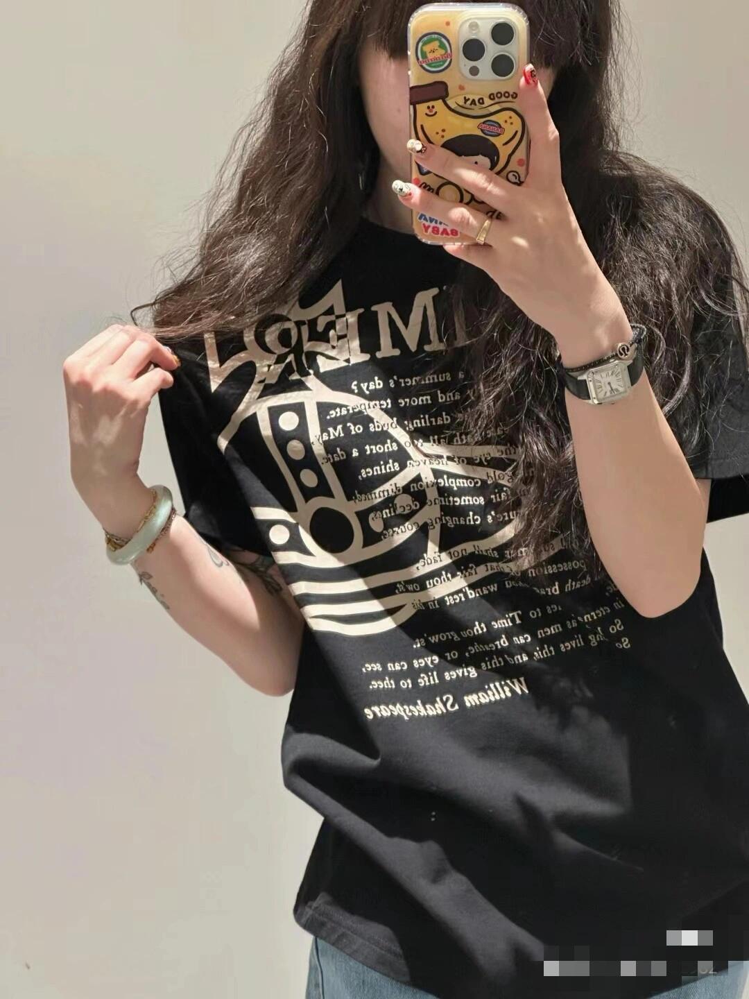 Korean Style Casual Letter Slogan Printed Loose Cotton Round Neck Short Sleeve T-Shirt for Women Korean Style Casual Letter Slogan Printed Loose Cotton Round Neck Short Sleeve T-Shirt for Women