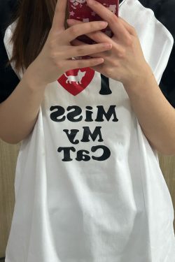 Korean Style Casual Loose Fit Color-Blocking Top with Youthful Dog Cartoon Print - Pure Cotton Comfort