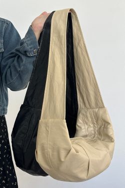 Korean Style Casual Wind Horn Bag - Large Capacity Wrinkled Shoulder Crossbody Commuter Versatile Dumpling Bag