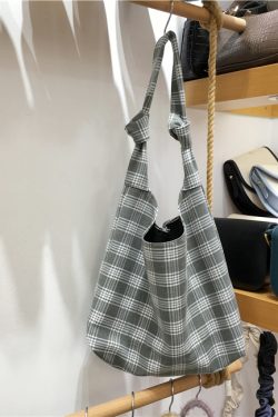 Korean Style Checkered Leopard Print Casual Summer Shoulder Bag - Versatile Literary Aesthetic for Instagram and Everyday Use