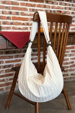 Korean-Style Cotton-Linen Textured Dumpling Tote Bag - Casual Large Capacity Shoulder Crossbody Bag for Everyday Use