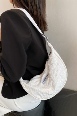 Korean Style Dumpling-Shaped Women's Crossbody Canvas Bag, Retro Niche Design, Versatile Nylon Shoulder Bag