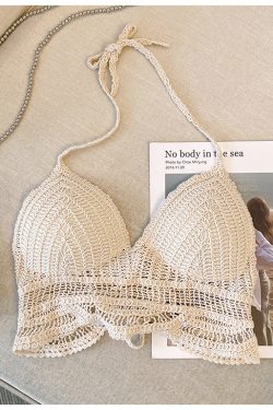 Korean Style Elegant Round Neck Hollow Out Long Sleeve Knitted Top with Built-In Padded Camisole - Summer Fashion Essential