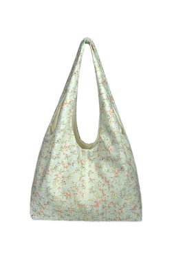 Korean-Style Floral Canvas Tote Bag for Women, 2025 Large-Capacity Commuting Shoulder Bag