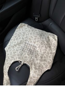 Korean-Style Floral Mesh Vest Tote Bag - Large Capacity Commuter Shoulder Bag for Students, Artistic Design, Fairy Aesthetic