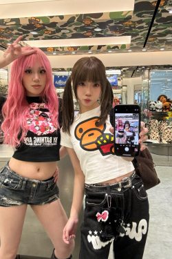 Korean Style Fun Fries Cartoon Print Slim Fit Cotton Top for Spicy Girls - High Elastic Short Sleeve Shirt