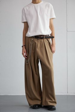 Korean Style High-End Loose Drape Suit Pants for Men - Versatile Wide-Leg Trousers for Casual Spring Fashion