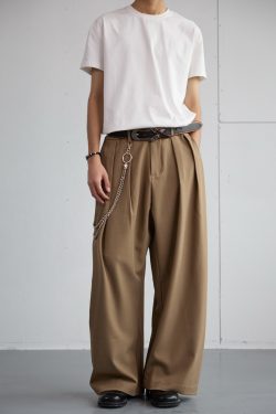 Korean Style High-End Loose Drape Suit Pants for Men - Versatile Wide-Leg Trousers for Casual Spring Fashion