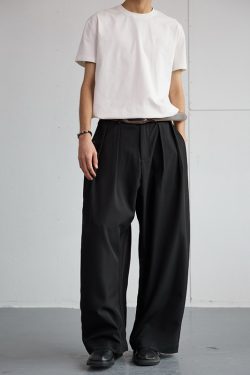 Korean Style High-End Loose Drape Suit Pants for Men - Versatile Wide-Leg Trousers for Casual Spring Fashion