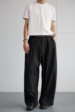 Korean Style High-End Loose Drape Suit Pants for Men - Versatile Wide-Leg Trousers for Casual Spring Fashion