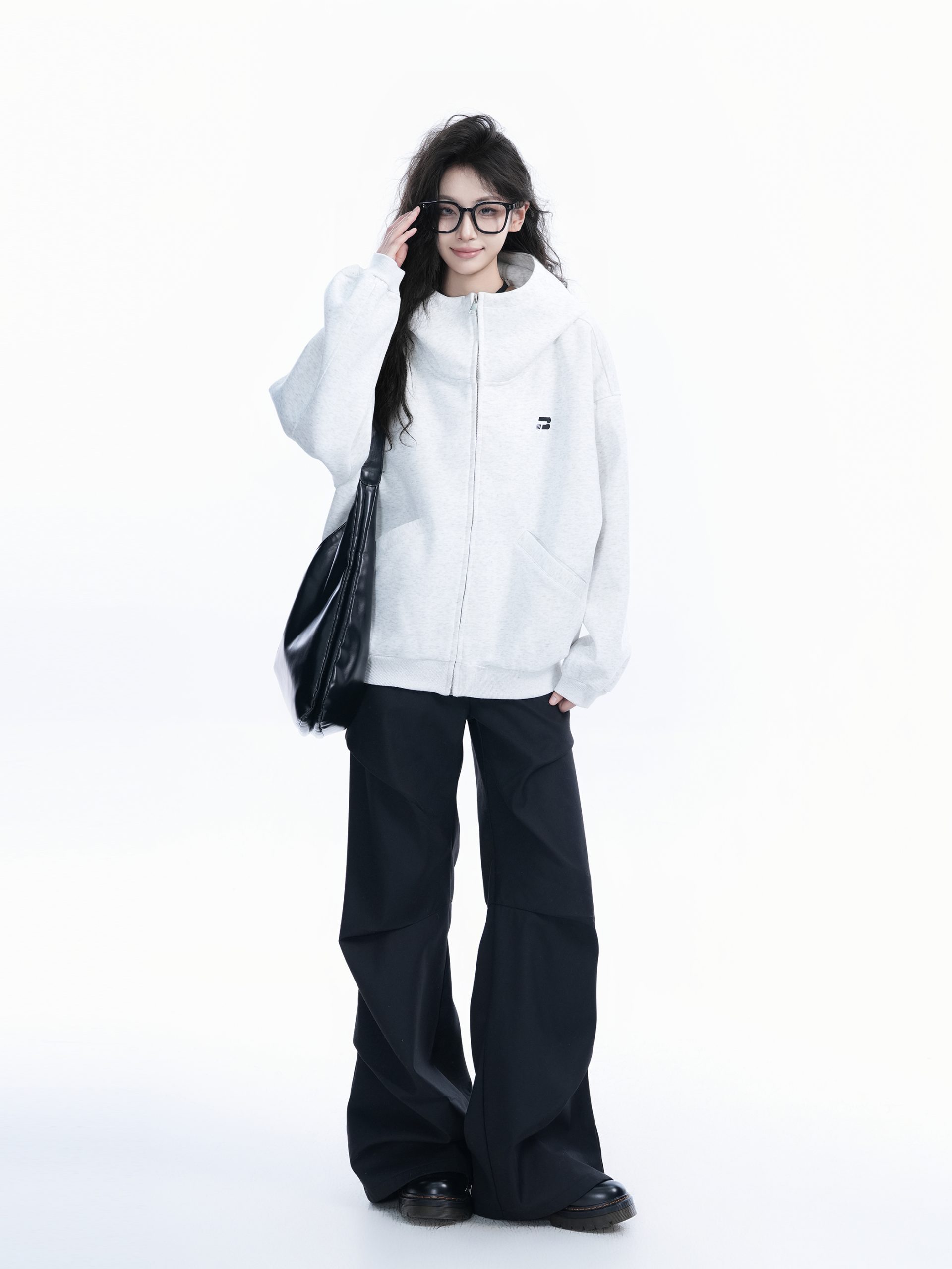 Korean Style High-Neck Hooded Cardigan Sweatshirt for Women - Spring Loose Unisex Zip-Up Jacket Korean Style High-Neck Hooded Cardigan Sweatshirt for Women - Spring Loose Unisex Zip-Up Jacket