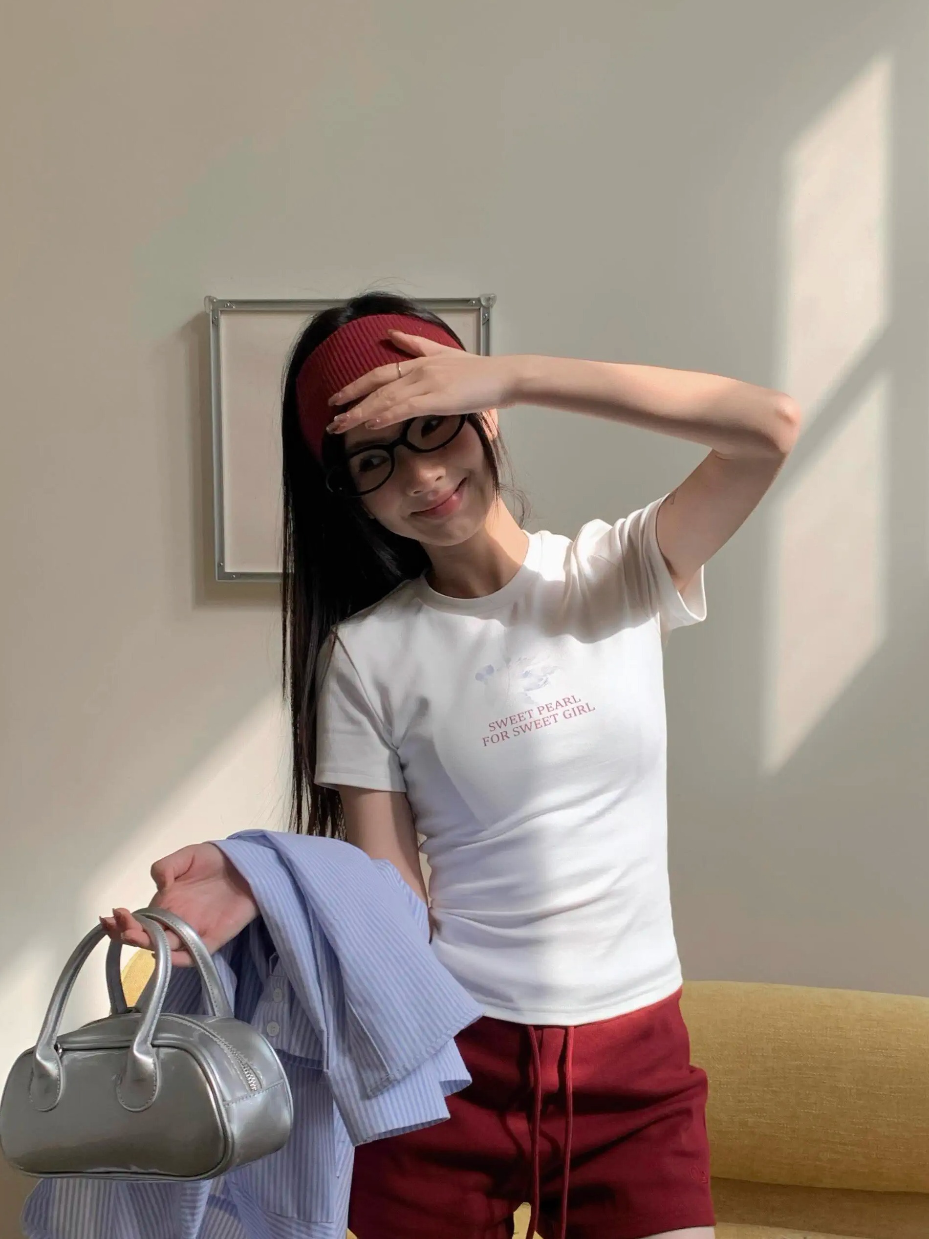 Korean Style Ink Wash Printed Short-Sleeve Fitted Slim Pure Cotton High-Stretch Trendy T-Shirt for Women Korean Style Ink Wash Printed Short-Sleeve Fitted Slim Pure Cotton High-Stretch Trendy T-Shirt for Women