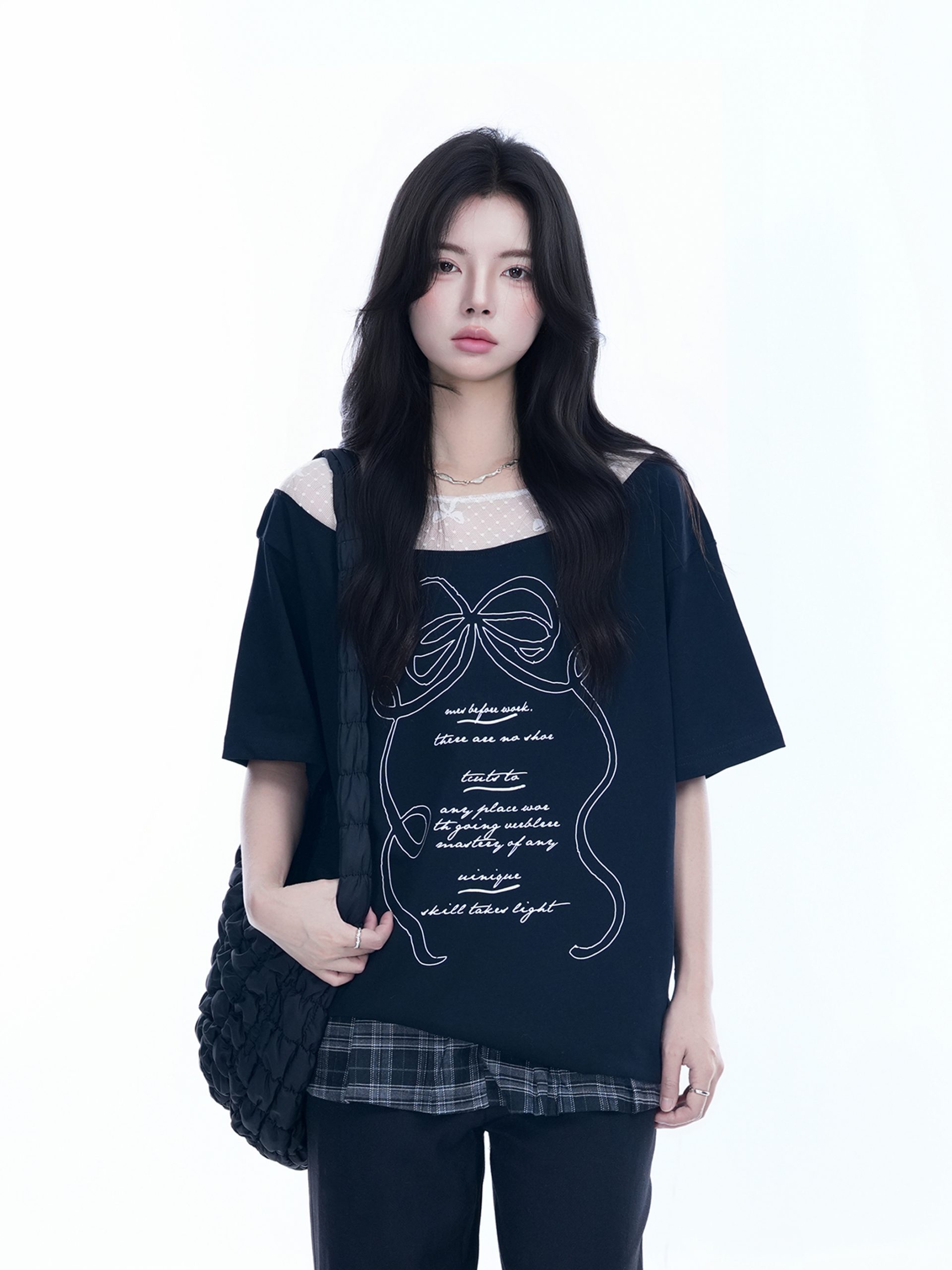 Korean-Style Lace Spliced Off-Shoulder Short Sleeve T-Shirt for Women – Loose Fit, Sweet Design, Perfect for Casual Y2K Fashion Korean-Style Lace Spliced Off-Shoulder Short Sleeve T-Shirt for Women – Loose Fit, Sweet Design, Perfect for Casual Y2K Fashion