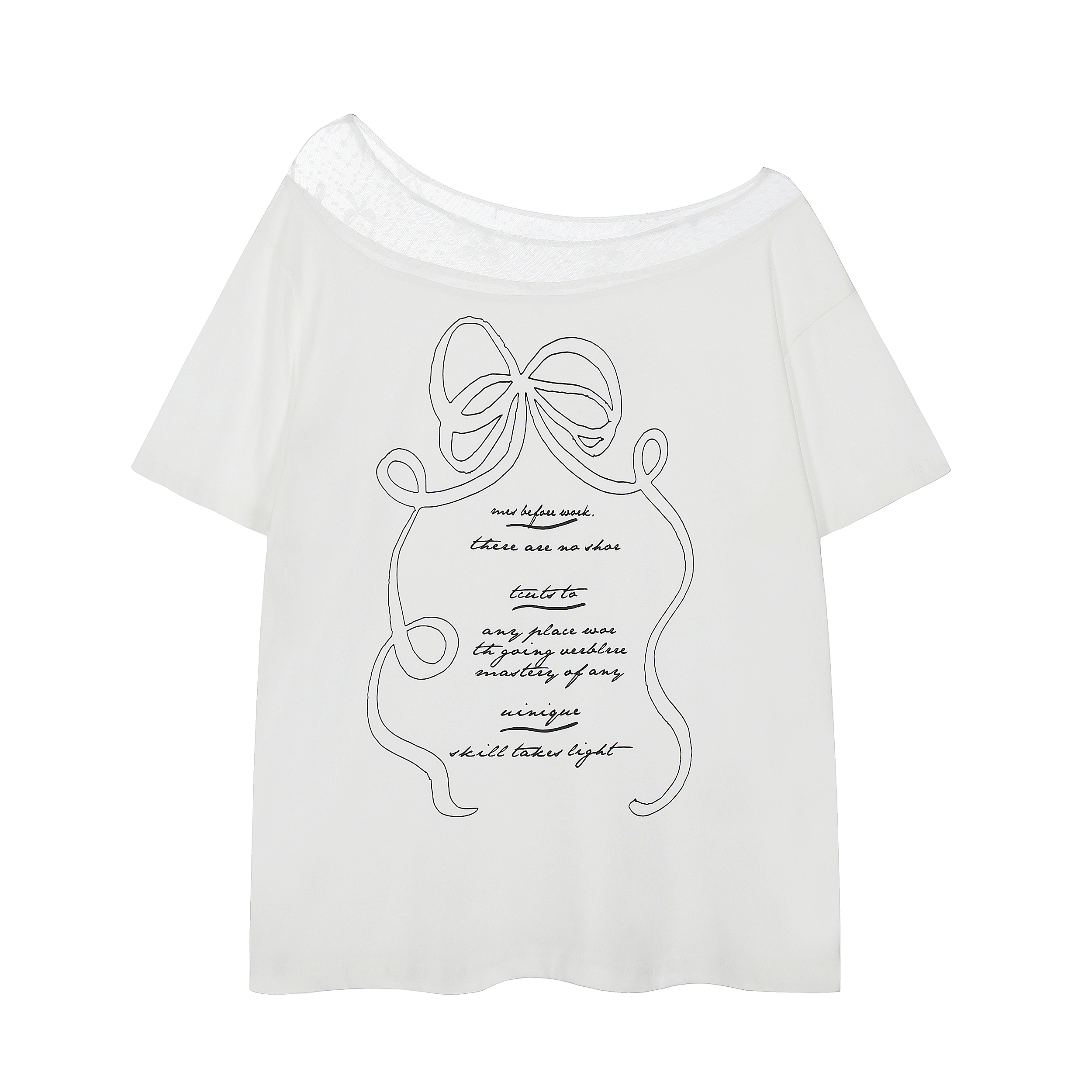 Korean-Style Lace Spliced Off-Shoulder Short Sleeve T-Shirt for Women – Loose Fit, Sweet Design, Perfect for Casual Y2K Fashion Korean-Style Lace Spliced Off-Shoulder Short Sleeve T-Shirt for Women – Loose Fit, Sweet Design, Perfect for Casual Y2K Fashion